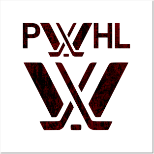 Distresed red Montreal pwhl logo Posters and Art